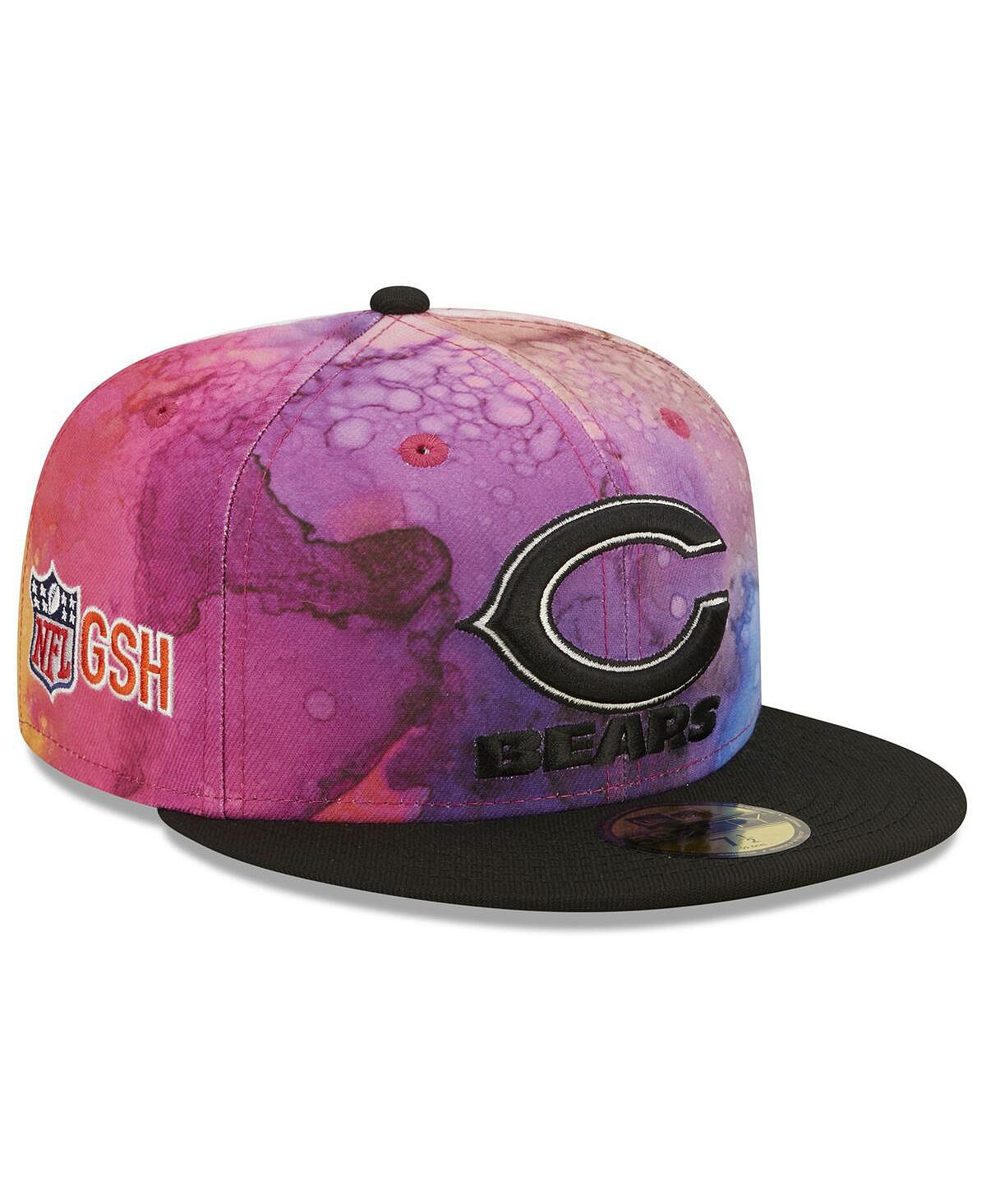 Мужская облегающая шляпа розового и черного цвета Chicago Bears 2022 NFL Crucial Catch 59FIFTY New Era