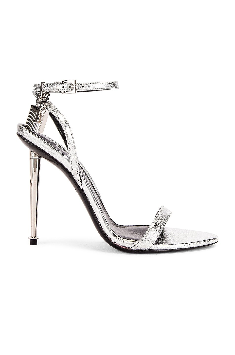 

Сандалии Tom Ford Padlock Pointy Naked 105, серебряный