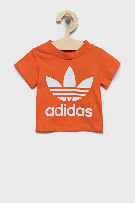 

Хлопковая футболка для детей adidas Originals, оранжевый