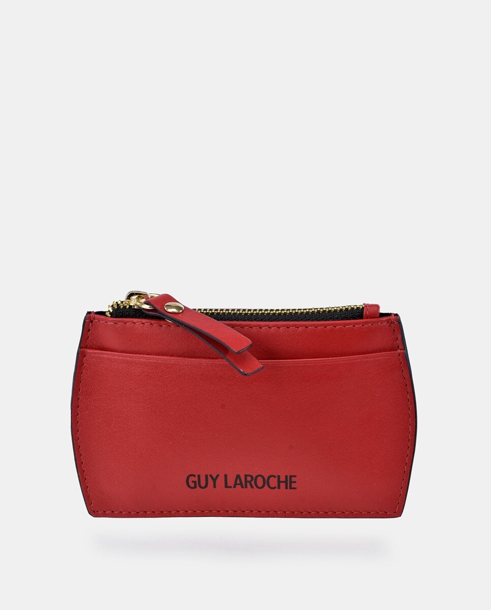 

Визитница из красной кожи с портмоне Guy Laroche, красный
