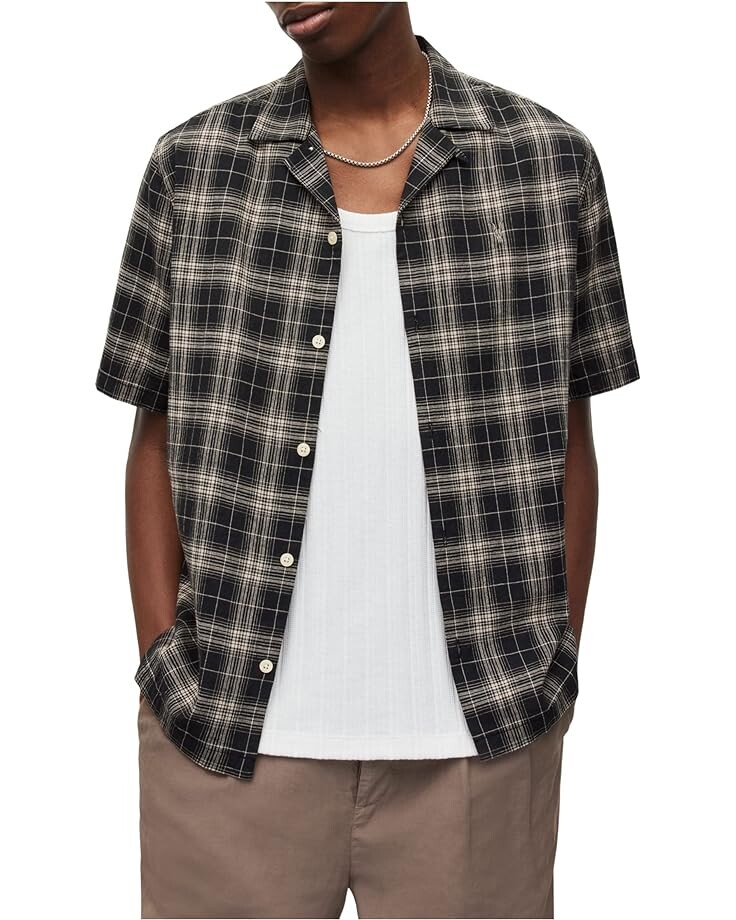 

Рубашка AllSaints Serra Short Sleeve Shirt, черный