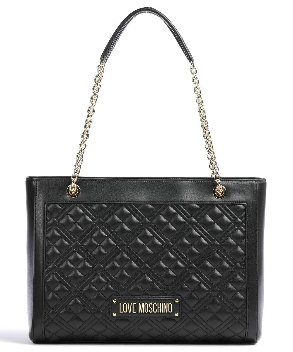 

Стеганый шопер из искусственной кожи Love Moschino, черный