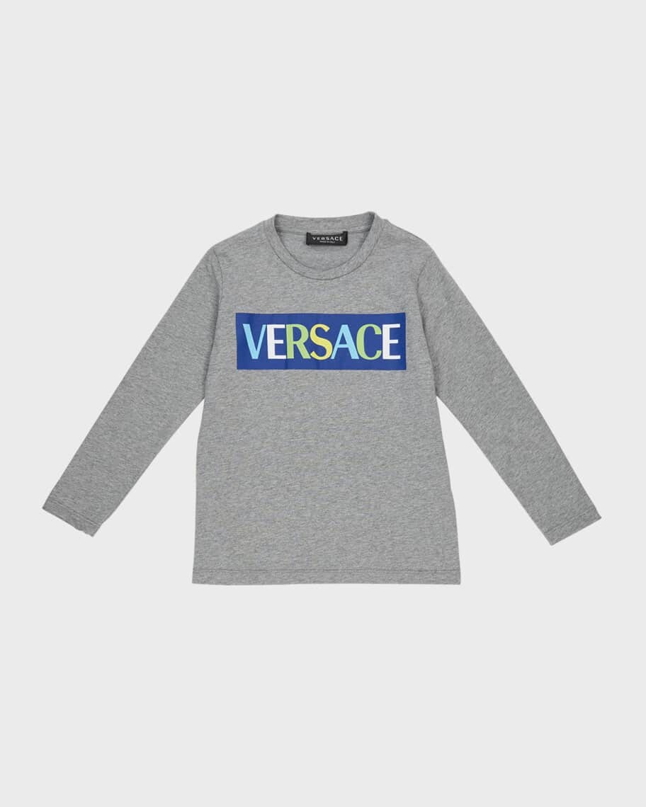 

Детская разноцветная футболка с логотипом, размер 12M-3 Versace