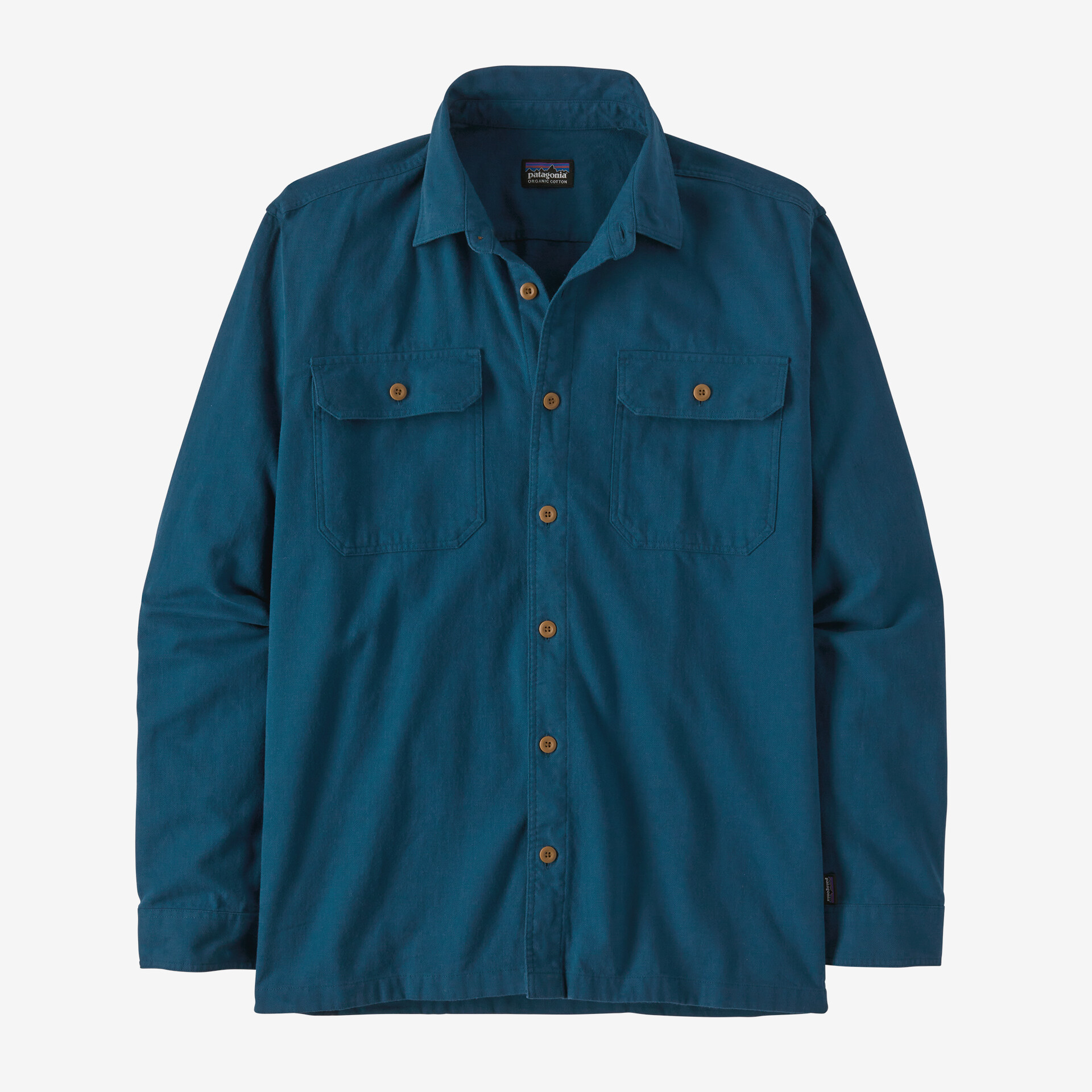 Мужская фланелевая рубашка среднего веса из органического хлопка с длинными рукавами Fjord Patagonia, лагом синий цена и фото