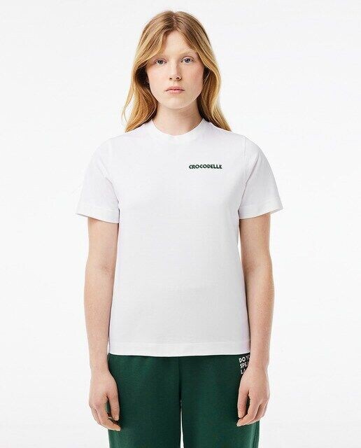 

Трикотажная футболка с вышивкой Lacoste, белый