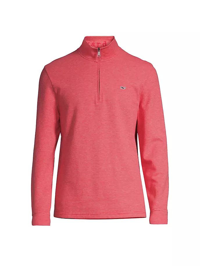 

Свитер с молнией длиной в четверть и соленой водой Vineyard Vines, красный