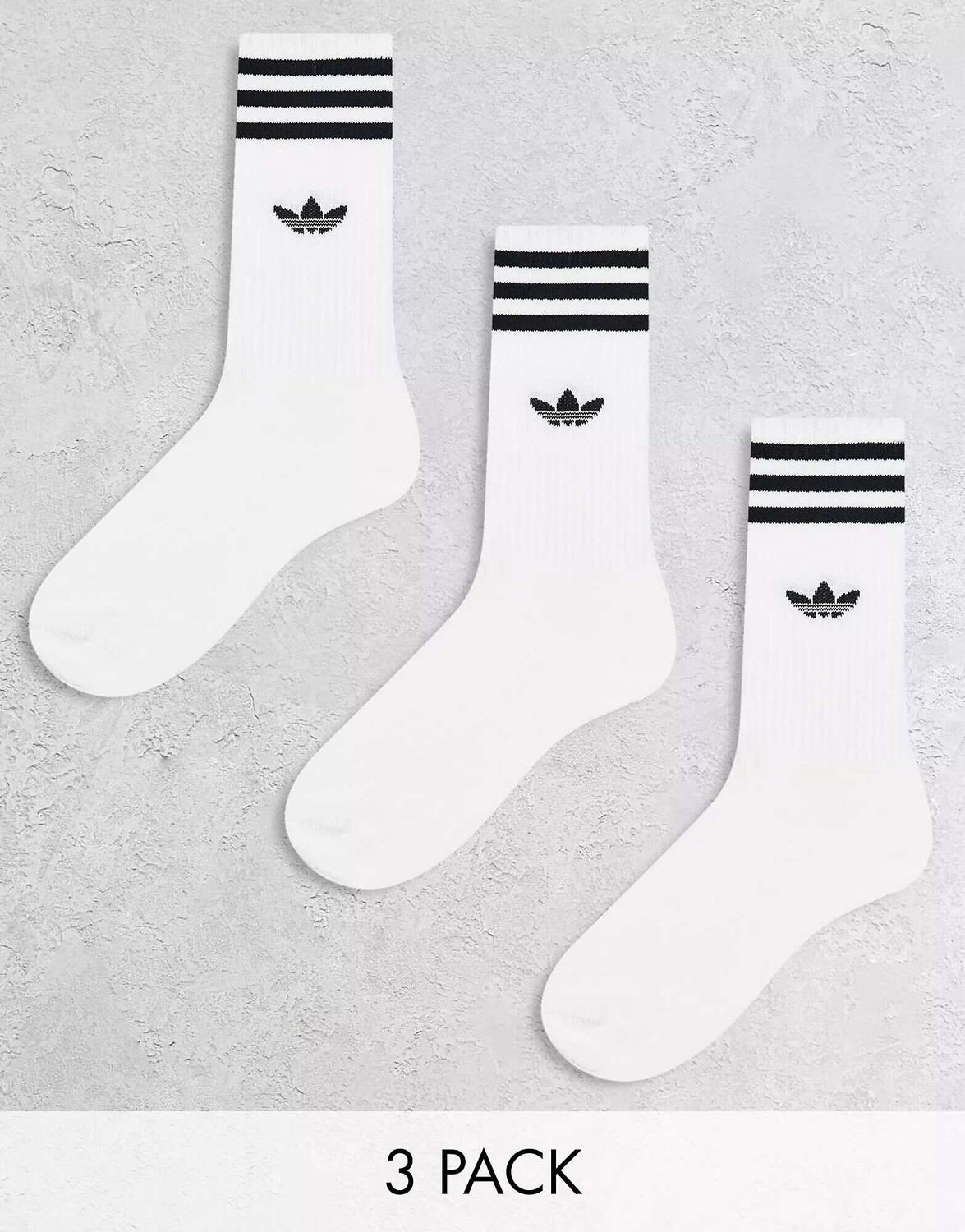 

Три пары однотонных носков adidas Originals белого цвета
