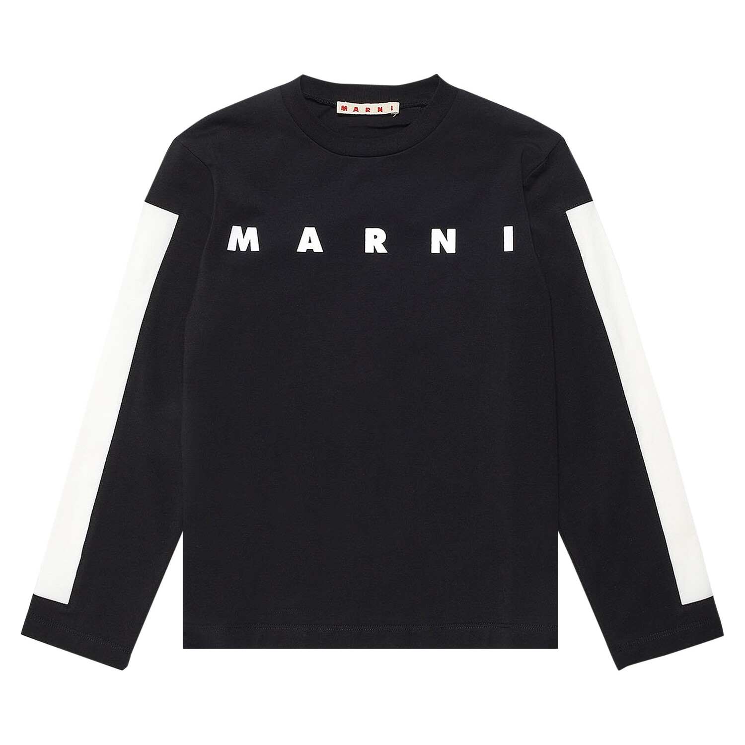 

Детская футболка с длинным рукавом и принтом логотипа Marni Kids, цвет Черный