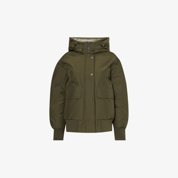 

Пуховик Arctic с воротником-воронкой из смесового хлопка Woolrich, зеленый