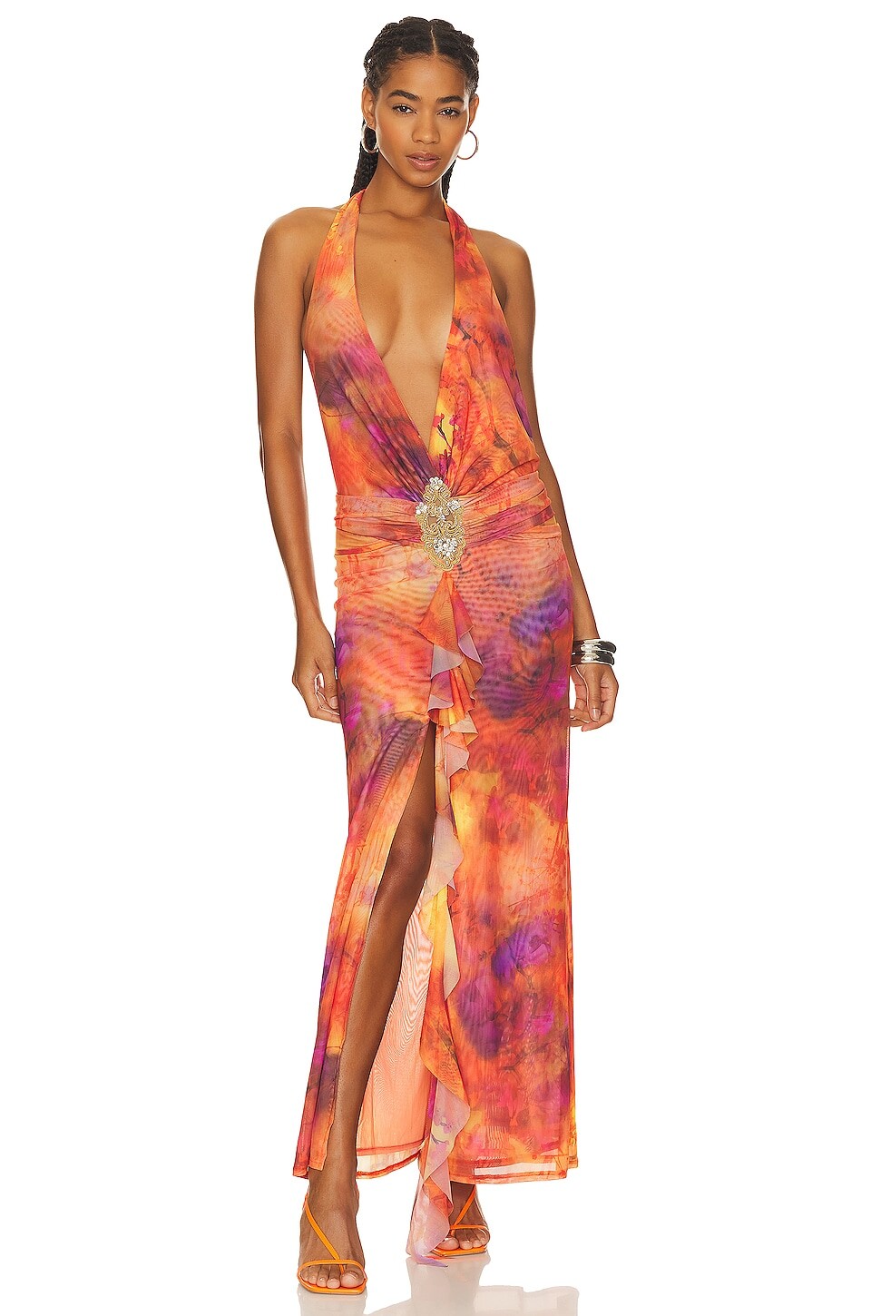 

Платье Jaded London Cindy Plunge, цвет Orange Multi