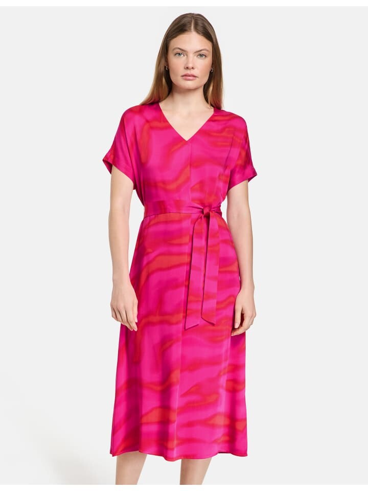 

Короткое платье TAIFUN Langarm kurz, цвет magenta gemustert