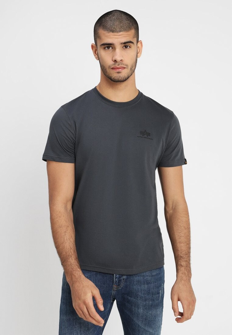 

Футболка базовая SMALL LOGO Alpha Industries, цвет grey/black
