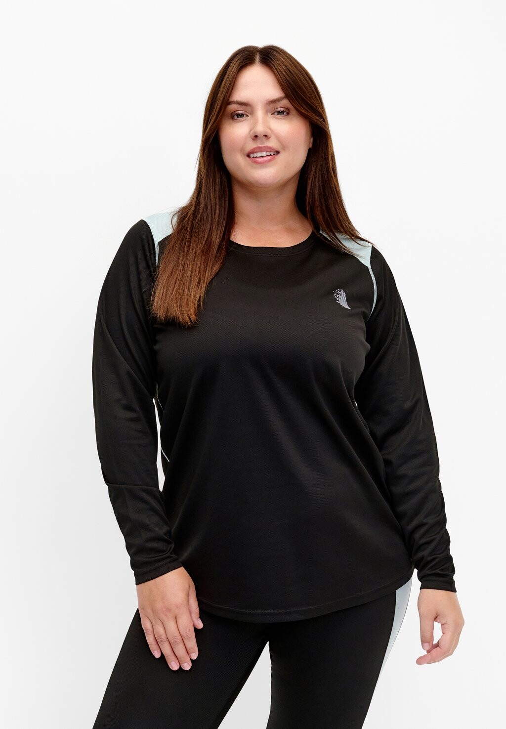 

Майка/рубашка MIT BLOCK Active by Zizzi, цвет black w gray mist