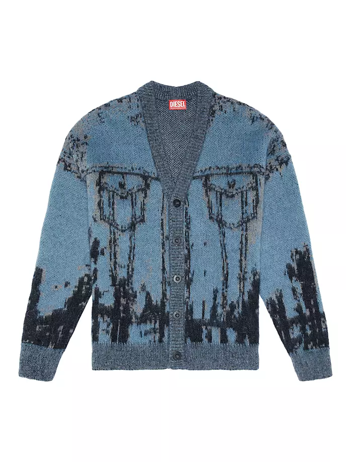 

Кардиган лепестковой вязки Diesel, синий