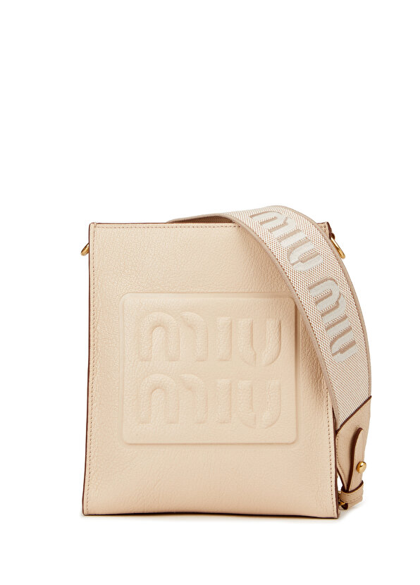 цена Женская текстурированная кожаная сумка с логотипом powder Miu Miu
