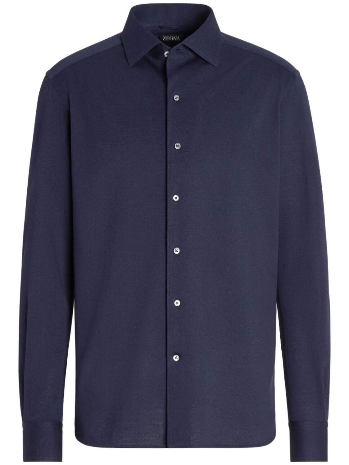 

Zegna long-sleeve cotton shirt, синий