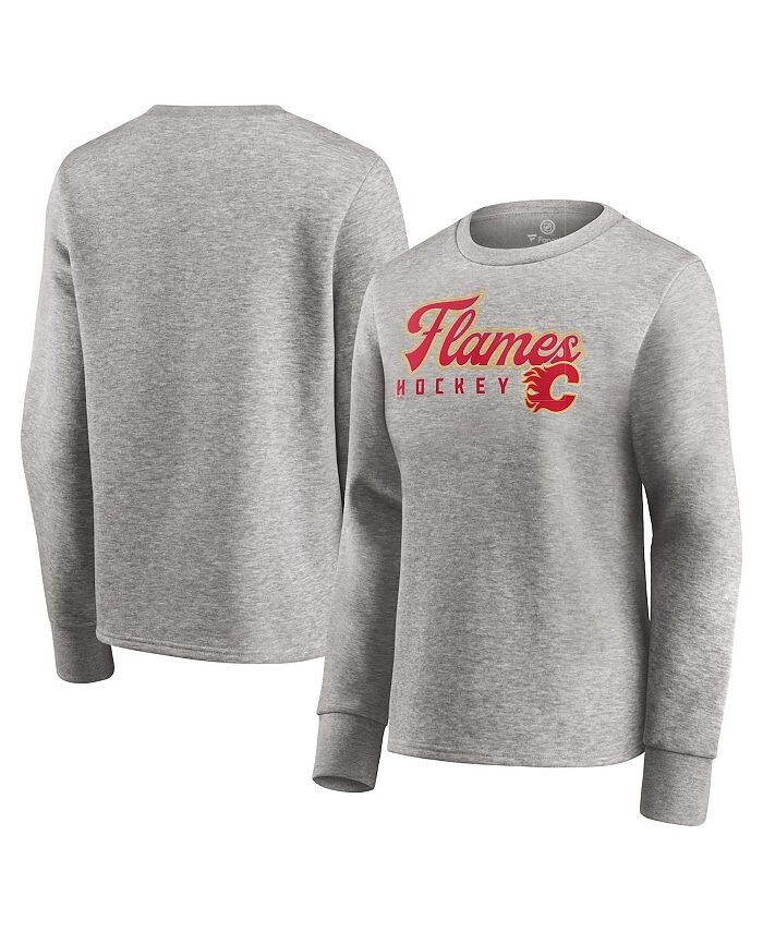 

Женский цвет Heathered Gray пуловер с фирменным рисунком Calgary Flames Fan Favorite Script Fanatics, цвет Heathered Gray