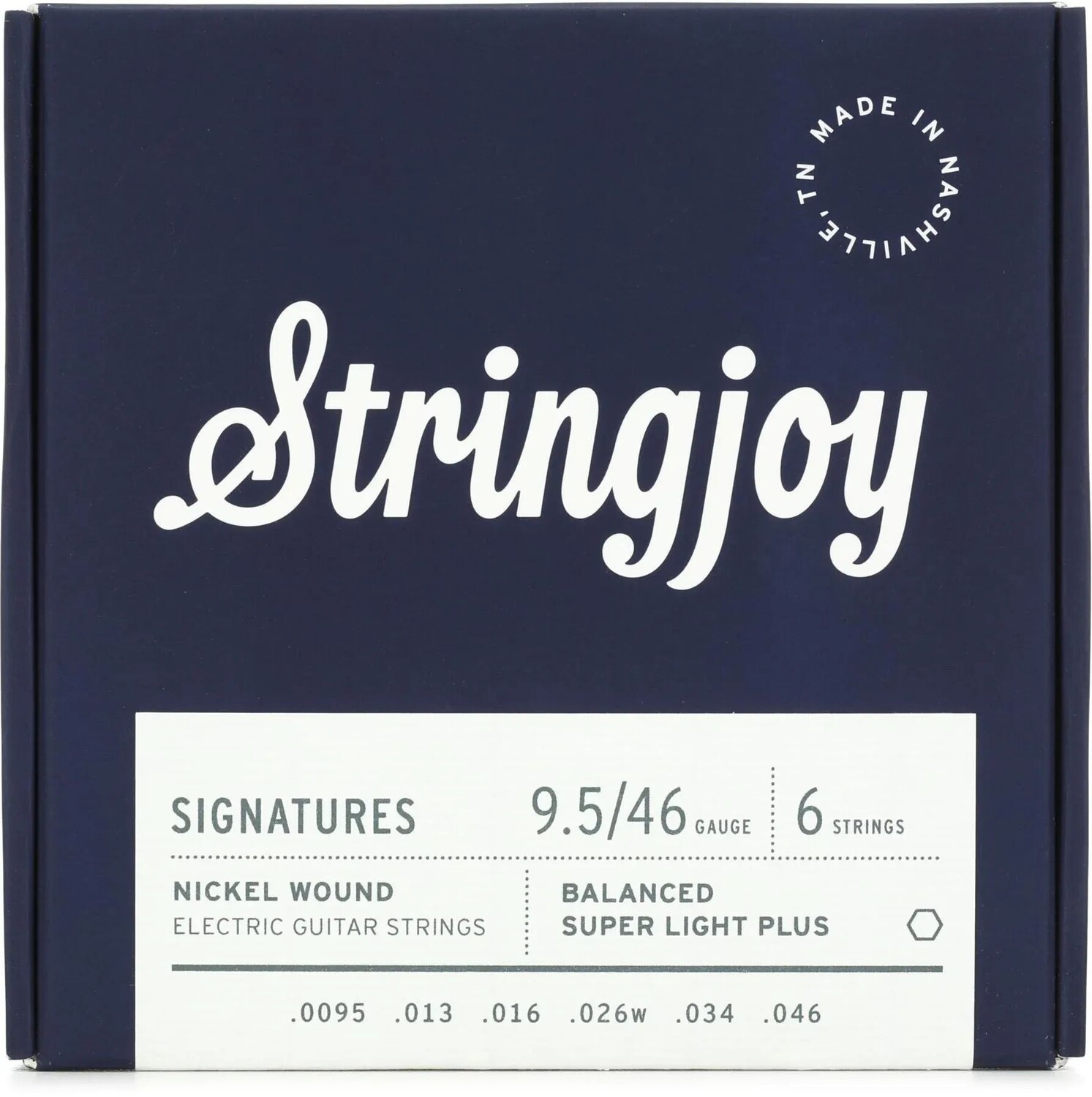 

Stringjoy Signatures Сбалансированные струны для электрогитары с никелированной обмоткой — калибр Super Light Plus (.0095–.046)