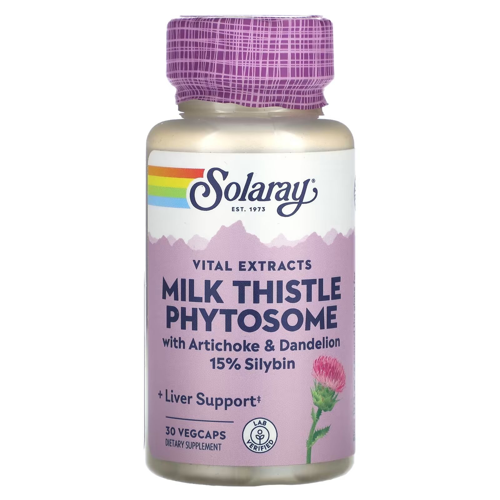 Solaray Vital Extracts Фитосомы расторопши 30 растительных капсул