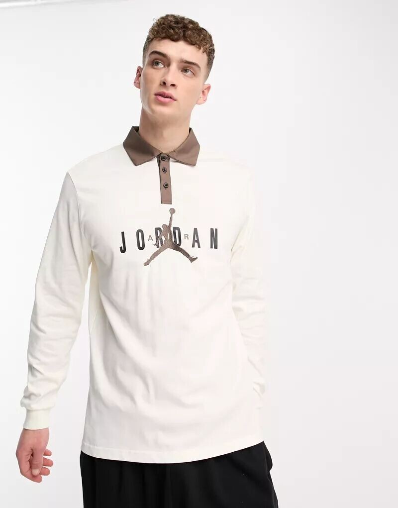 

Белая рубашка-поло с длинными рукавами Jordan Jumpman