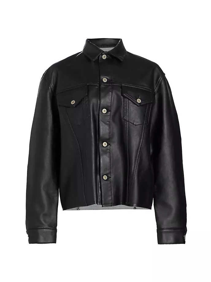 

Свободная куртка из искусственной кожи Junya Watanabe, черный