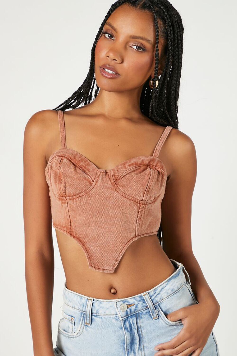 

Укороченный джинсовый топ с корсетом Sweetheart Forever 21