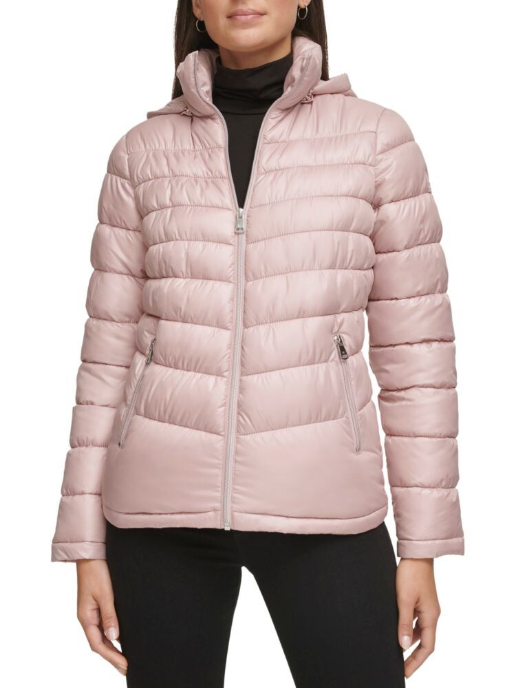 

Куртка-пуховик на молнии с капюшоном Kenneth Cole, цвет Light Blush