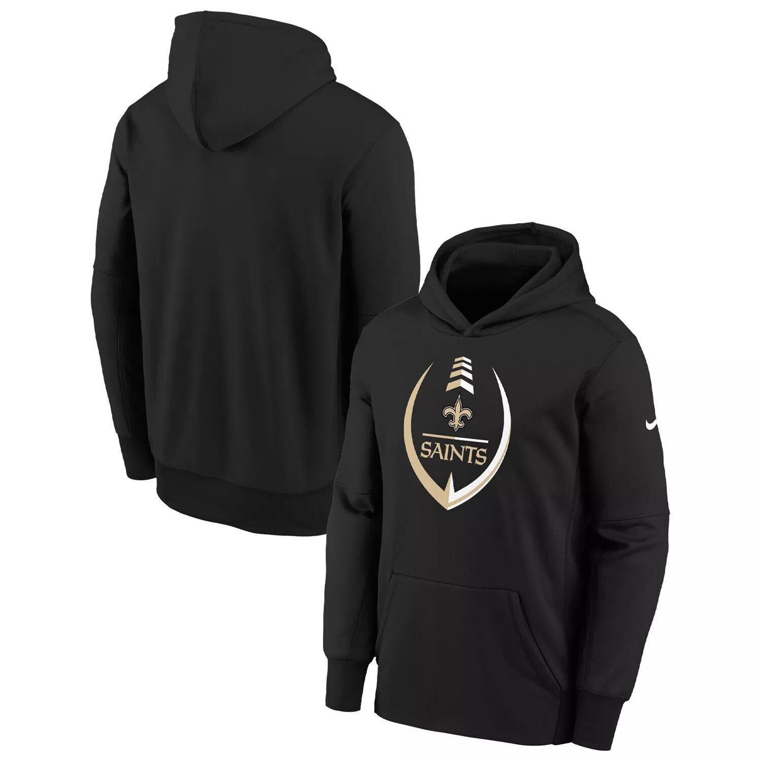 

Черный молодежный пуловер с капюшоном Nike New Orleans Saints Icon Performance Nike