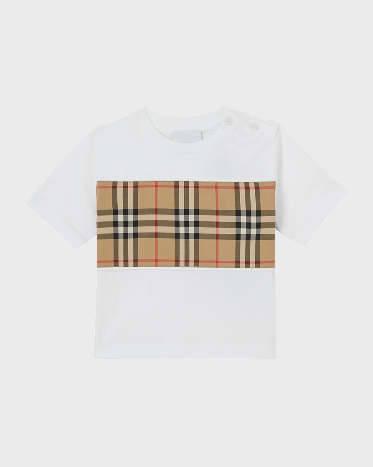 

Детская футболка с принтом «Кедр» в клетку Burberry, цвет White