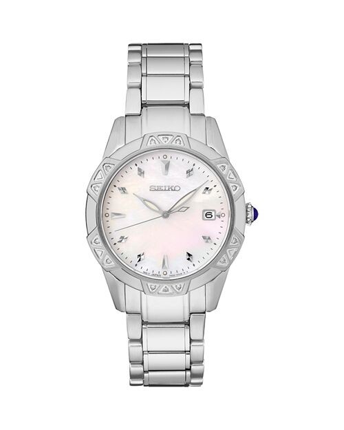 

Часы с бриллиантами, 33 мм Seiko Watch, цвет White