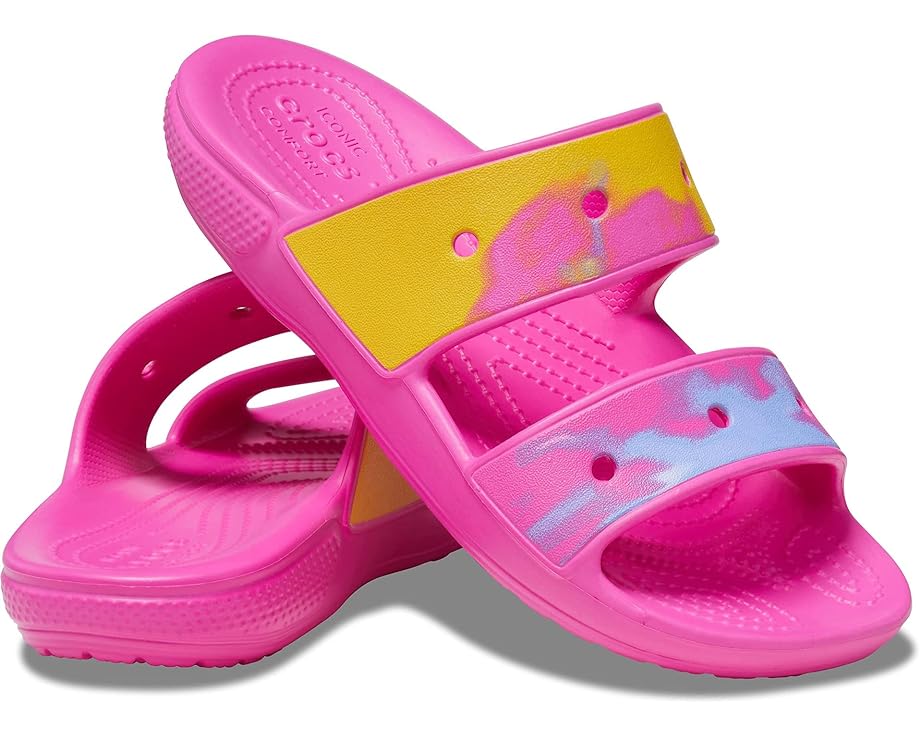 цена Сандалии Crocs Classic Sandal - Seasonal Graphics, цвет Juice/Multi Ombre
