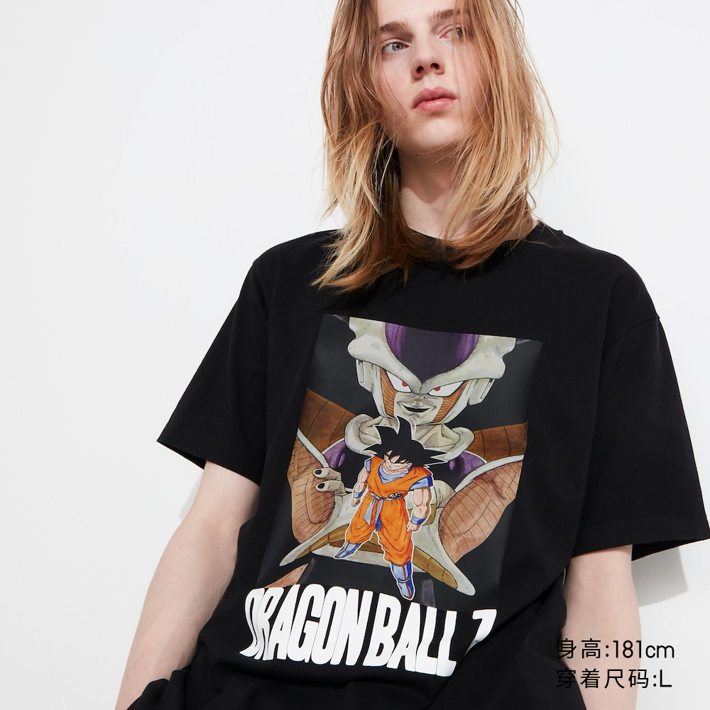 

Футболка Uniqlo унисекс с принтом DRAGON BALL с коротким рукавом, черный