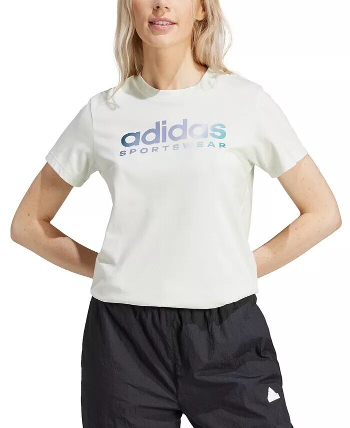 

Женская футболка с линейным логотипом Soft Side adidas, зеленый