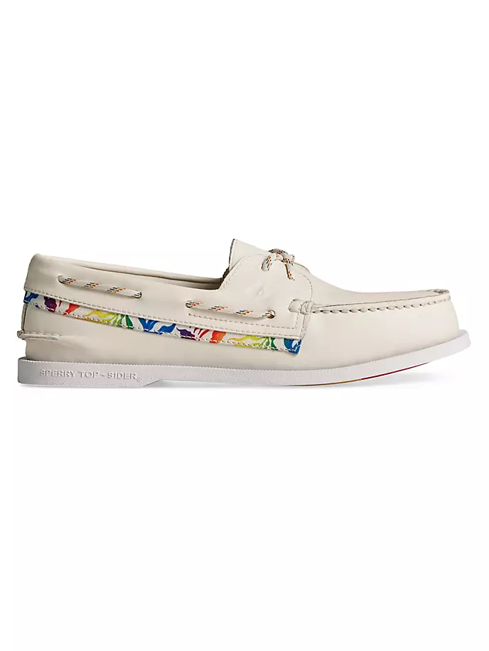 

Подлинные оригинальные кожаные топсайдеры Pride с двумя люверсами Sperry, белый