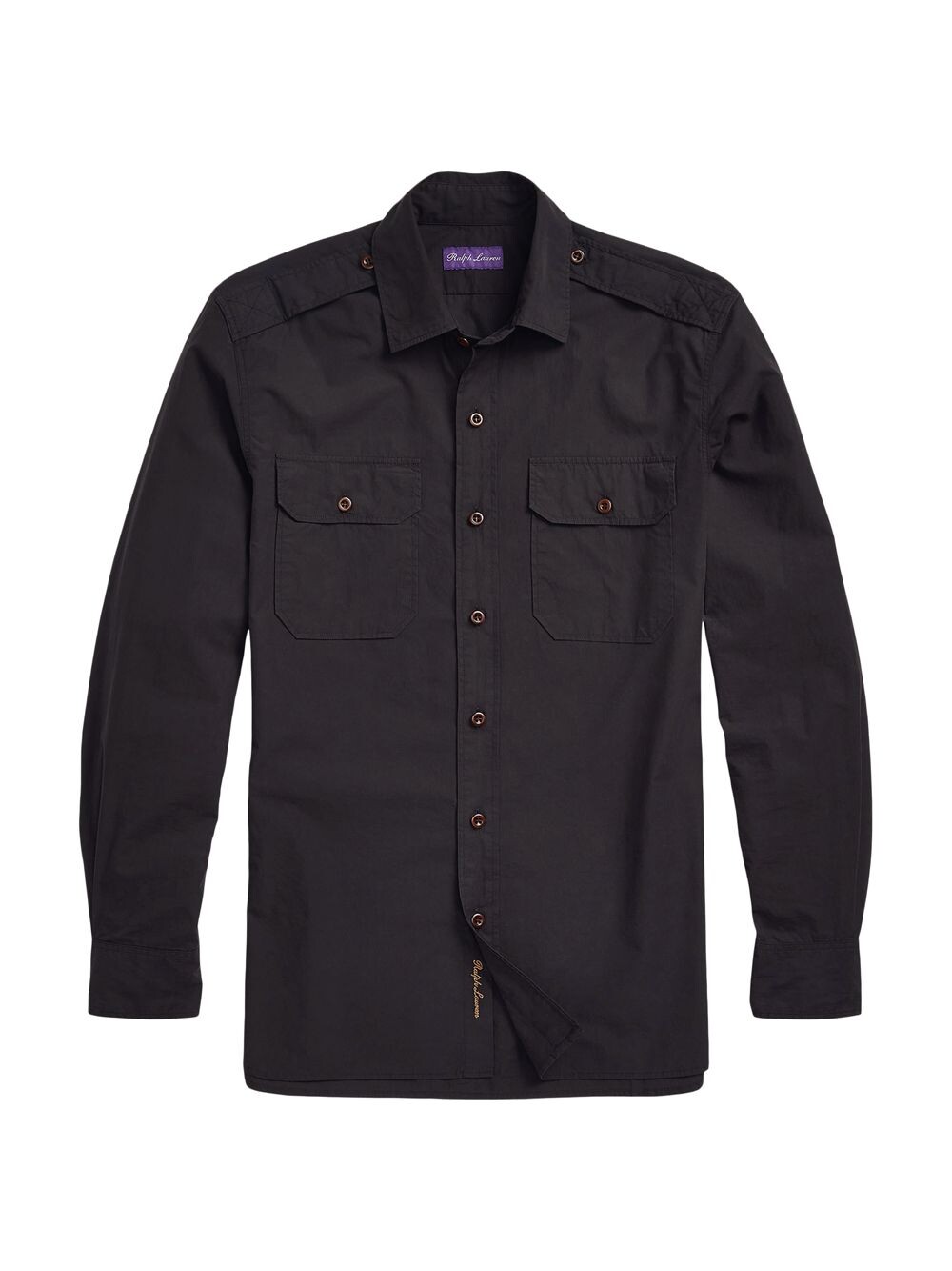 

Рубашка из хлопкового поплина Ralph Lauren Purple Label, черный