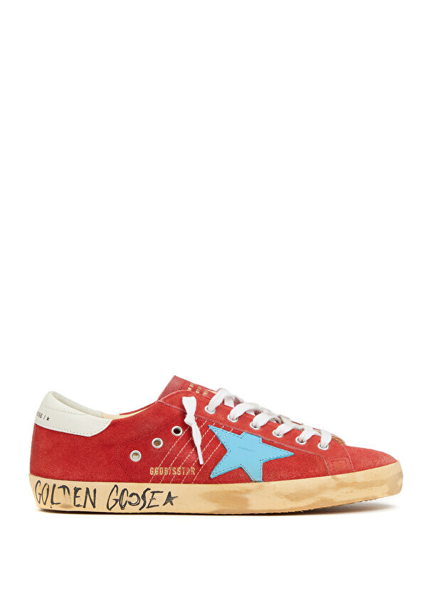 

Мужские кожаные кроссовки superstar сине-красные Golden Goose, Красный
