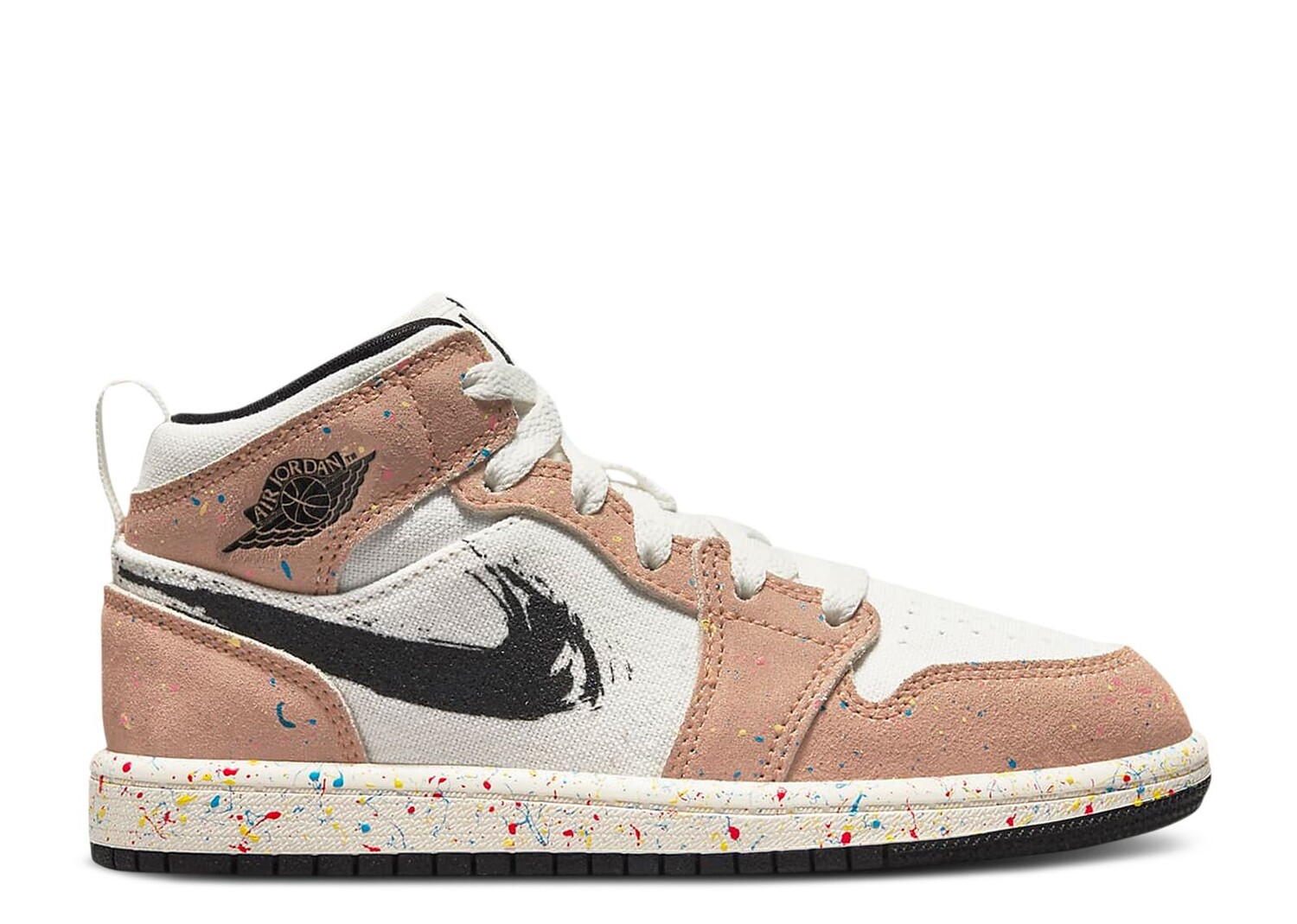 

Кроссовки Air Jordan Air Jordan 1 Mid Se Ps 'Brushstroke Paint Splatter', белый