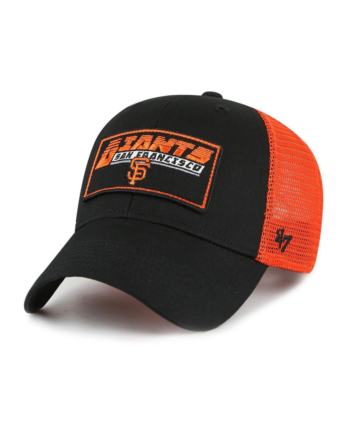Молодежная обувь для мальчиков и девочек, черная, оранжевая, регулируемая кепка San Francisco Giants Levee MVP Trucker '47 Brand