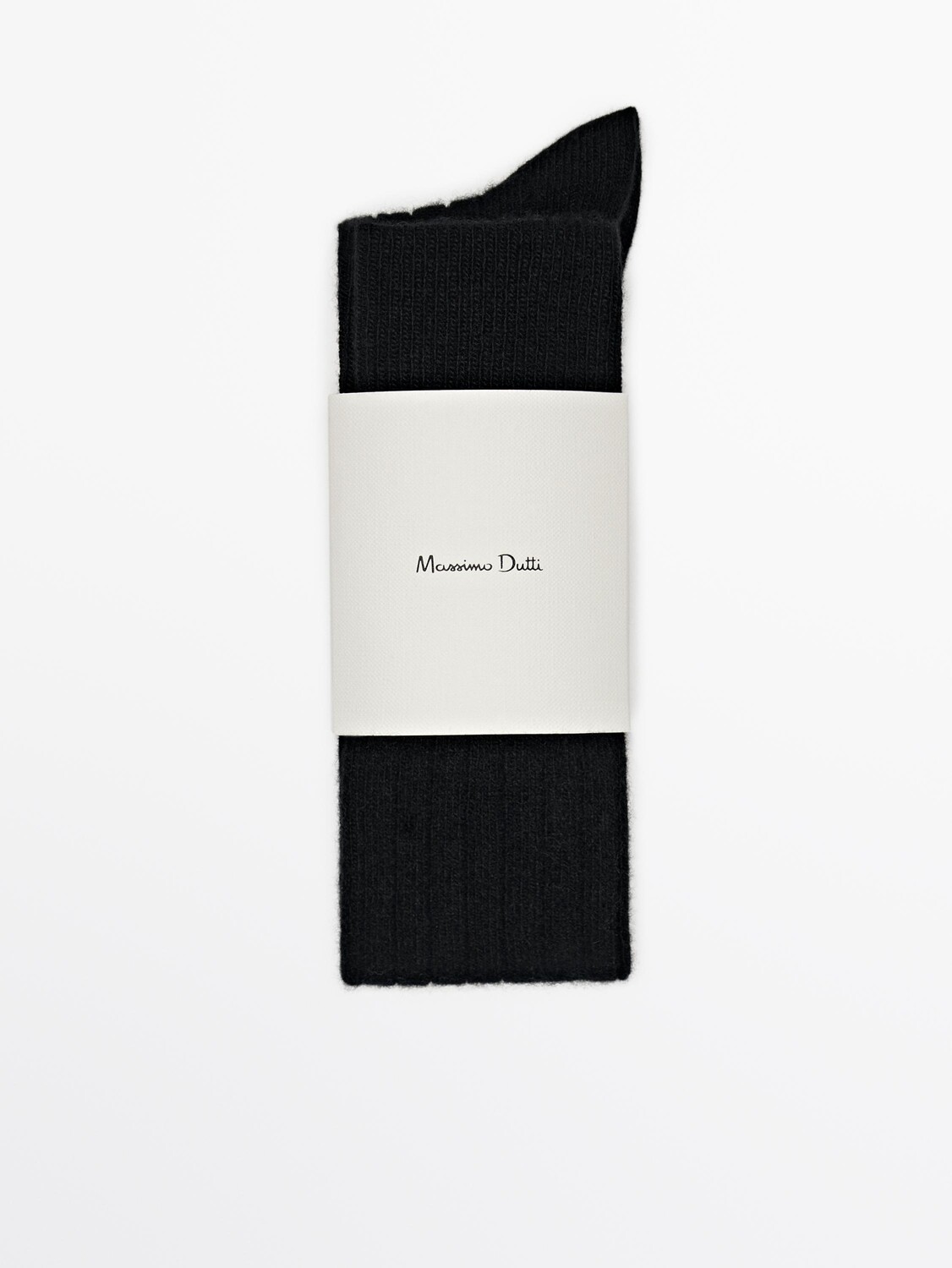 

Длинные носки из смеси кашемира и шерсти Massimo Dutti, черный