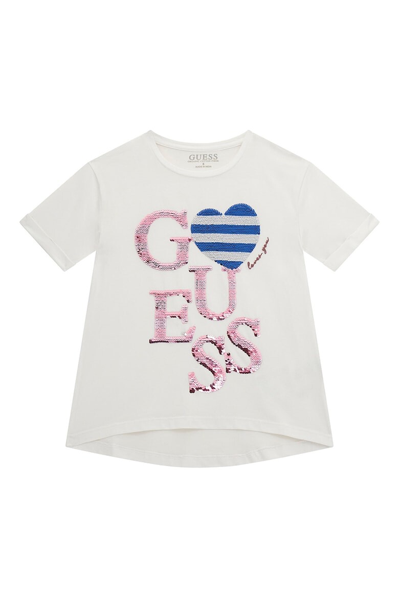 

Футболка с логотипом из пайеток Guess, белый