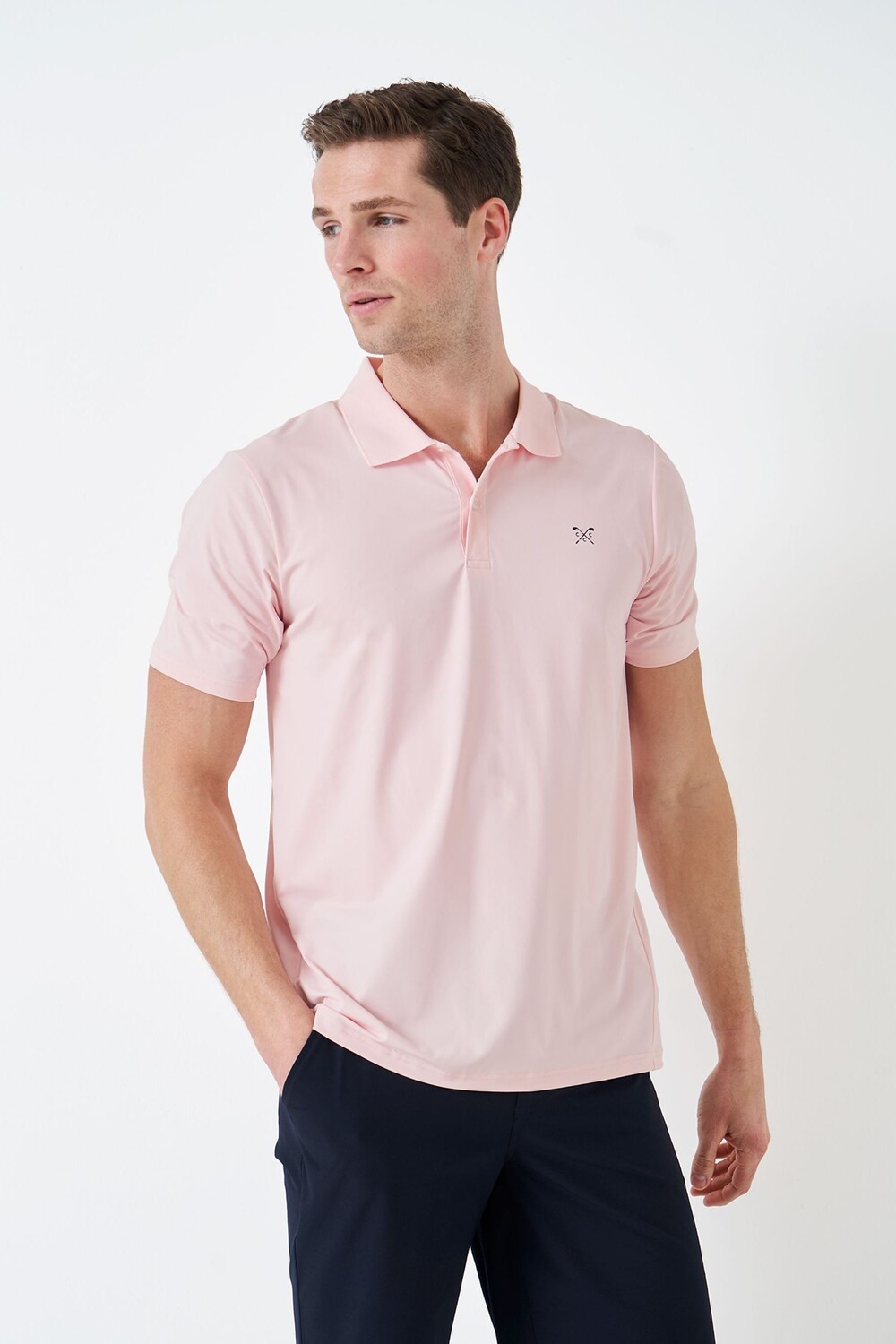 

Розовая повседневная нейлоновая рубашка-поло Crew Clothing Company, розовый