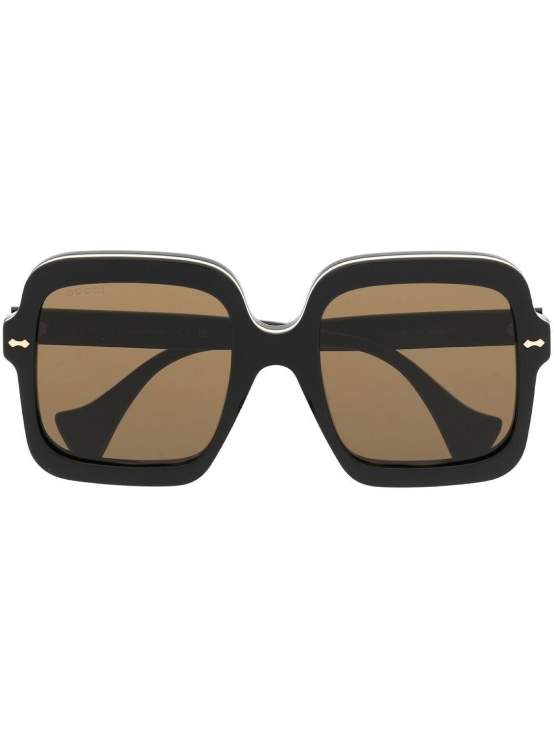 

Gucci Eyewear солнцезащитные очки в массивной квадратной оправе, черный