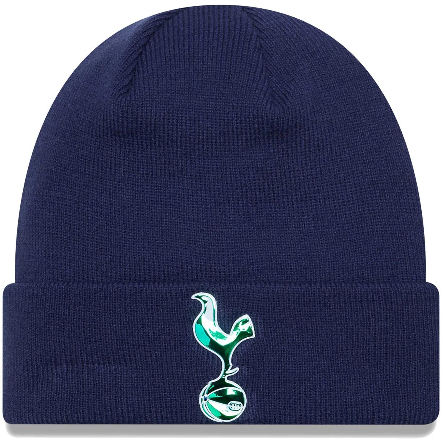 

Мужская темно-синяя вязаная шапка New Era Tottenham Hotspur с переливающимися манжетами