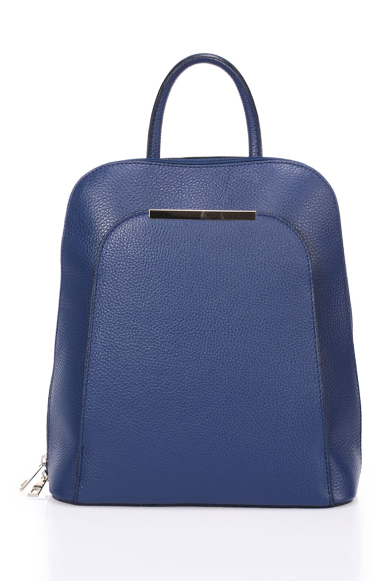 Кожаный рюкзак с внешним карманом Massimo Castelli, синий