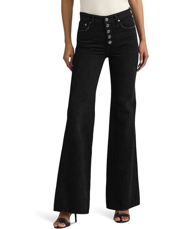 

Джинсы LAUREN Ralph Lauren Petite High-Rise Flare Jean, черный