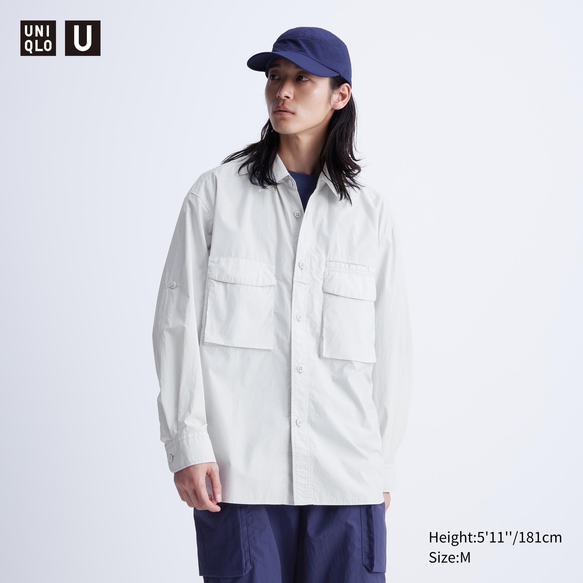 

Функциональная куртка-рубашка UNIQLO, светло-синий