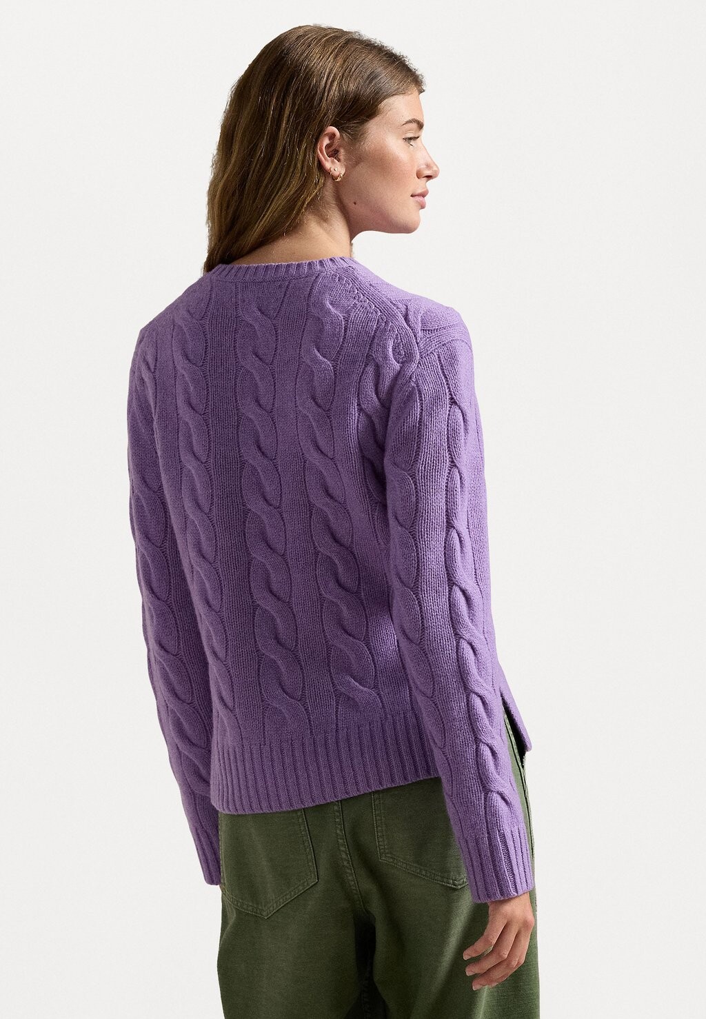 

Вязаный свитер CLASSIC FIT CABLE WOOL CASHMERE SWEATER Ralph Lauren, сирень