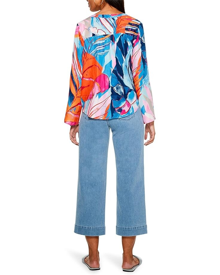 

Топ NIC+ZOE Tropical Mirage Top, синий мульти