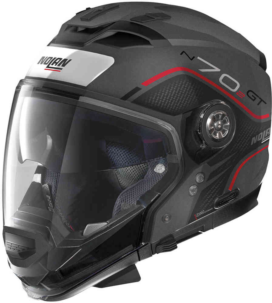 

N70-2 GT Маховик N-Com Шлем Nolan, серый матовый/красный