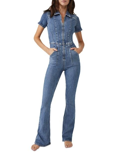 

Джинсовый комбинезон Jayde с расклешенными штанинами в цвете Sunburst Blue Free People, цвет Blue